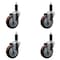 Service Caster 4'' Maroon Poly Wheel Swivel 1-1/8'' Expanding Stem Caster Set, 4PK SCC-EX20S414-PPUB-MRN-118-4 - alternate 1